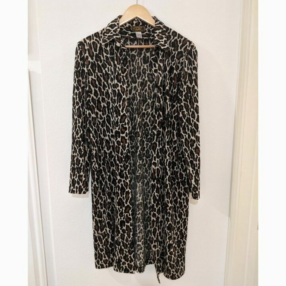 Vintage Gibi Roma Leopard Print Long Cardigan
